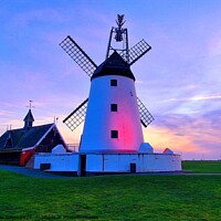 Buy canvas prints of Lytham Windmill Sunset by Michele Davis