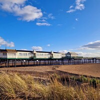 Buy canvas prints of St Anne's Pier and Dunes by Michele Davis