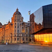 Buy canvas prints of Liverpool Waterfront Sunset by Michele Davis