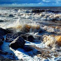 Buy canvas prints of High Tide at Cleveleys beach by Michele Davis