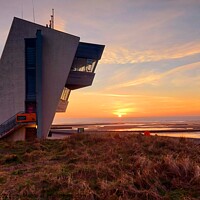 Buy canvas prints of Rossall Point Watch Tower sunset by Michele Davis