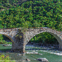 Buy canvas prints of PIXEL ART on medieval bridge of Arnad in Aosta Valley, Italy by susanna mattioda