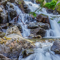Buy canvas prints of a sparkling jump of a waterfall  in a Italian Park by susanna mattioda