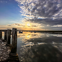 Buy canvas prints of Reflections at Burnham ovary Staithe  by Sam Owen