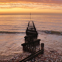 Buy canvas prints of Hunstanton beach sunset  by Sam Owen
