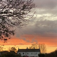 Buy canvas prints of Sunset over Terrington  by Sam Owen