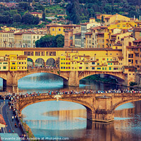 Buy canvas prints of The Ponte Vecchio at sunset, in Florence. by Antonio Gravante