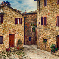 Buy canvas prints of Old medieval small town Monticchiello in Tuscany by Antonio Gravante