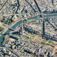 Buy canvas prints of Paris aerial view with Eiffel Tower by Antonio Gravante