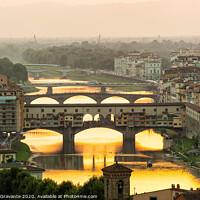 Buy canvas prints of  Ponte Vecchio enlighten by the warm sunlight, Florence. by Antonio Gravante