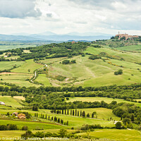 Buy canvas prints of View of the town of Pienza with the typical Tuscan hills by Antonio Gravante
