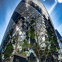 Buy canvas prints of The Gherkin building, 30 St Mary Axe by Hiran Perera