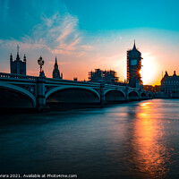 Buy canvas prints of Big Ben, The Palace of Westminster and Westminster Bridge at Sunset by Hiran Perera