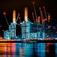 Buy canvas prints of Battersea Power Station at Night, Under Construction  by Hiran Perera