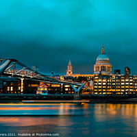 Buy canvas prints of St Pauls Cathedral and the Millennium Bridge by Hiran Perera