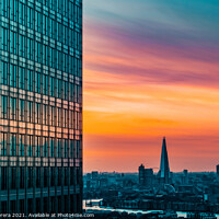 Buy canvas prints of London skyline at sunset from Canary Wharf by Hiran Perera