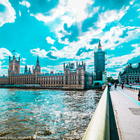 Buy canvas prints of Westminster Bridge, Big Ben and the Palace of Westminster by Hiran Perera