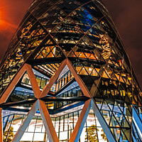 Buy canvas prints of The Gherkin building, 30 St Mary Axe, City of London by Hiran Perera
