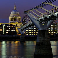 Buy canvas prints of St Paul's Cathedral and the Millennium Bridge by Hiran Perera
