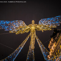Buy canvas prints of London Christmas Lights, Flying Angel by Hiran Perera