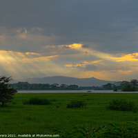 Buy canvas prints of Sunset clouds at Lake Naivasha, Kenya by Hiran Perera