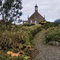 Buy canvas prints of Weisdale Church and Garden, Shetland by Terri Mackay