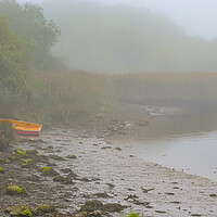 Buy canvas prints of Boat on the bank of the  Nevern Estuary by Alexandra Rutherford