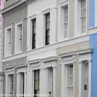Buy canvas prints of Painted Houses in Notting Hill by Alexandra Rutherford