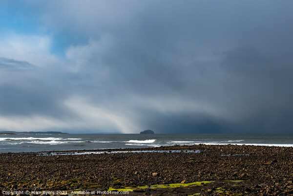 Storm over Bass Rock Picture Board by Mike Byers