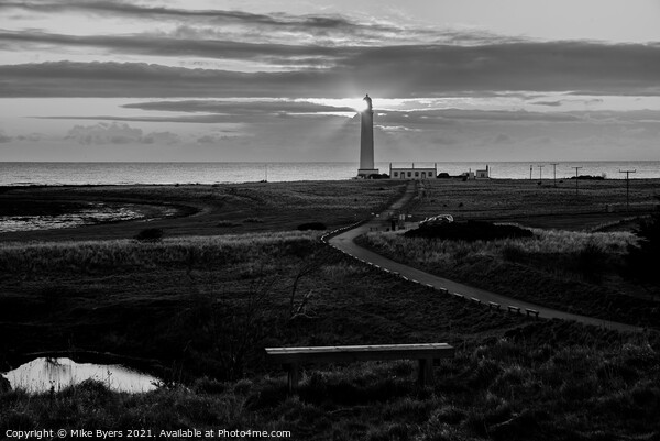 "Radiant Dawn at Barns Ness Lighthouse" Picture Board by Mike Byers
