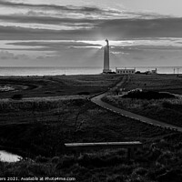 Buy canvas prints of "Radiant Dawn at Barns Ness Lighthouse" by Mike Byers