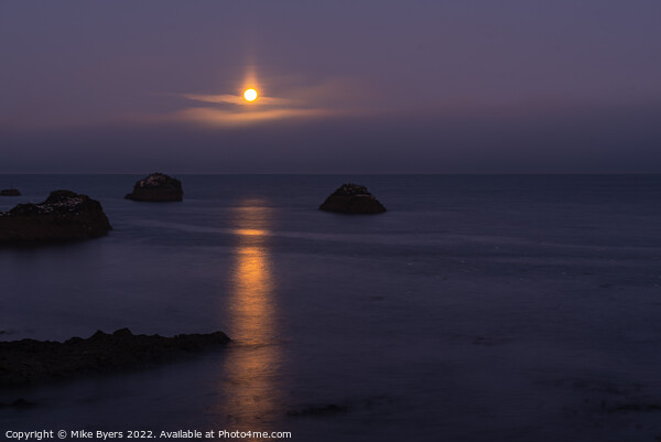 Serene Moonset Over the North Sea Picture Board by Mike Byers
