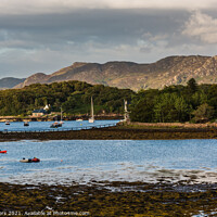 Buy canvas prints of The Bay at Badachro, Scottish Highlands by Mike Byers