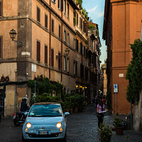 Buy canvas prints of "Enchanting Twilight in Trastevere" by Mike Byers