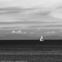 Buy canvas prints of "Solitude: A Monochrome Sailing Encounter" by Mike Byers