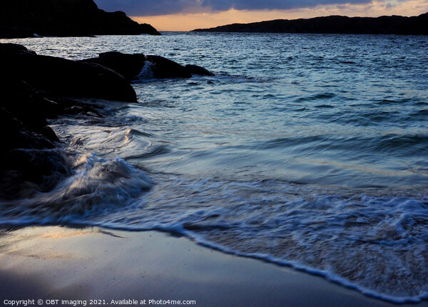 Achmelvich Bay Assynt Late Sunset Wave Light Picture Board by OBT imaging