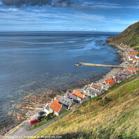 Buy canvas prints of Crovie Village Calm Seas North East Scotland  by OBT imaging