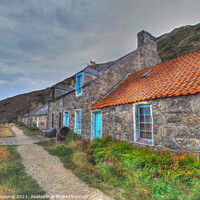 Buy canvas prints of Crovie North East Scotland Fishing Village Cottage  by OBT imaging