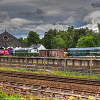 Buy canvas prints of Aviemore Strathspey Railway Sidings & Engine Shed 1898 by OBT imaging