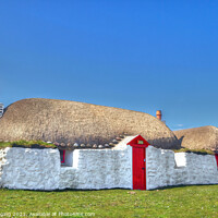 Buy canvas prints of Tiree Thatched Cottage Hebridean Black House Western Isles by OBT imaging