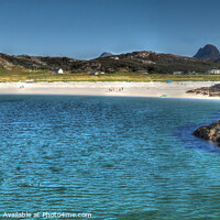 Buy canvas prints of Achmelvich Bay With Canisp & Suliven Assynt Highland Scotland  by OBT imaging