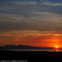 Buy canvas prints of Isle of Rum Sunset From Arisaig Last Glimpse by OBT imaging