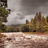 Buy canvas prints of River Rising The River Spey At Tamdhu Speyside by OBT imaging