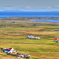 Buy canvas prints of Isle Of Tiree From Ben Hough Over Loch Bhasapoll To Isle Of Eigg  by OBT imaging