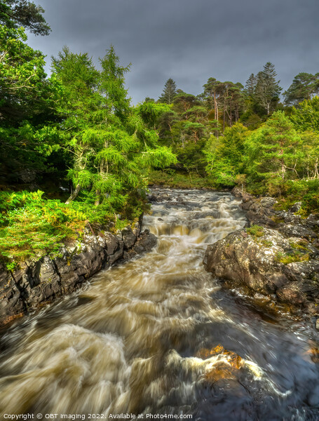 River Inver Peat Spate Nr Lochinver Assynt Scottish Highlands Picture Board by OBT imaging