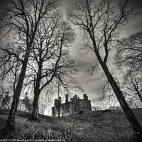 Buy canvas prints of Huntly Castle Morayshire Scotland Monochrome Other Side by OBT imaging