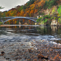 Buy canvas prints of 1812 Thomas Telford Craigellachie Bridge River Spey Scottish Highlands  by OBT imaging