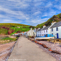 Buy canvas prints of Pennan Shore Front Traditional Fishing Village Aberdeenshire Scotland by OBT imaging