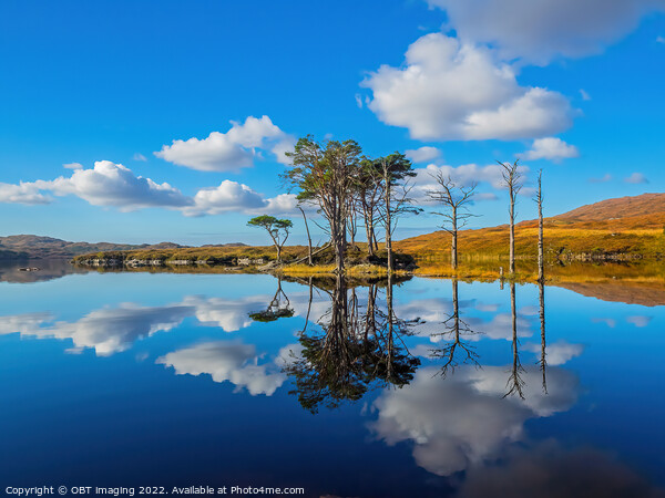 Loch Assynt Autumn Reflection West Highland Scotla Picture Board by OBT imaging