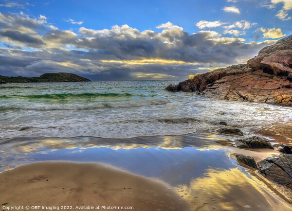 Achmelvich Bay Assynt Late Evening Wave Light Storm Clearing Picture Board by OBT imaging